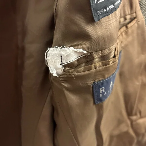 Vintage Polo Ralph Lauren Blazer Mens 40R Brown Wool Check Tweed Sport Coat - Picture 8 of 15